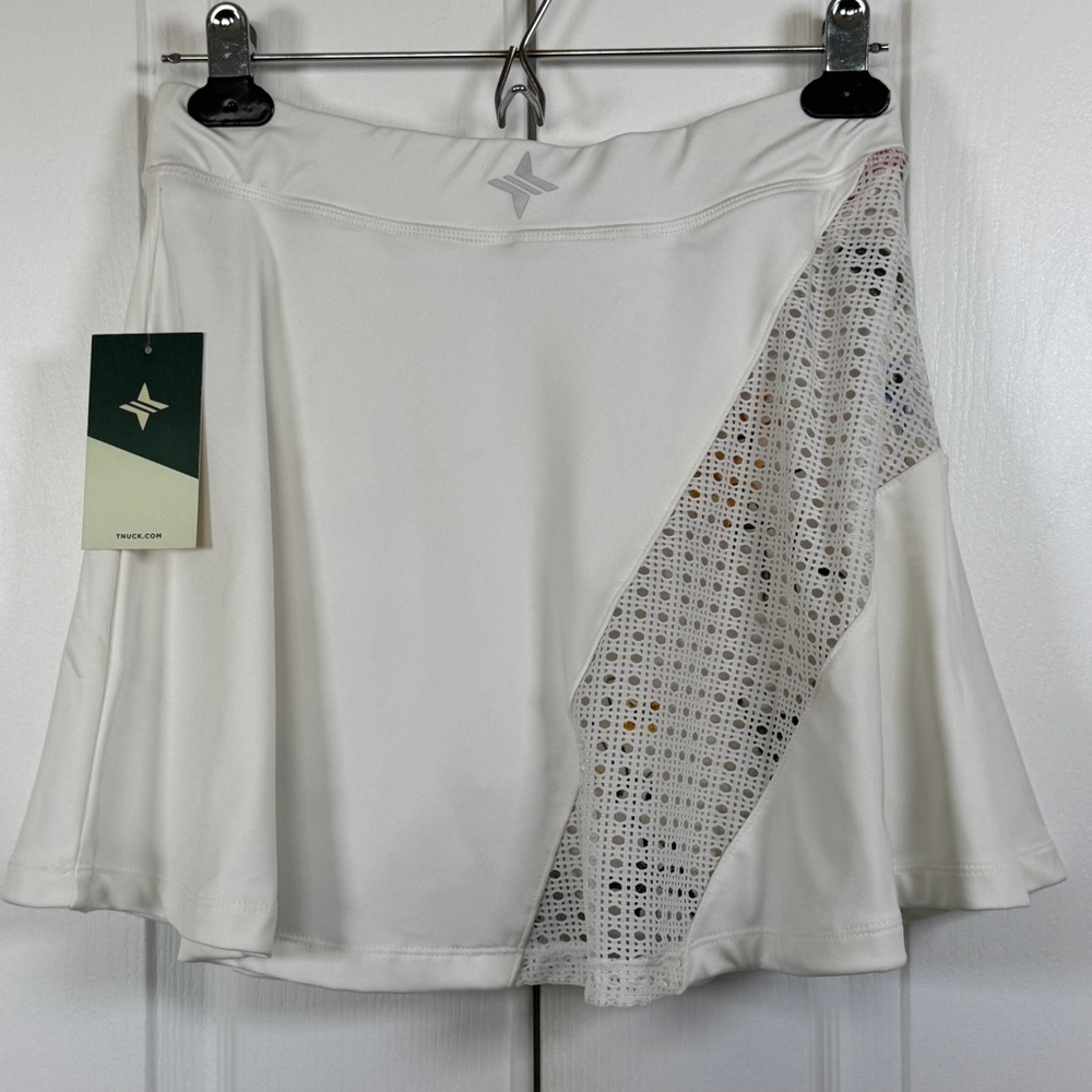 NWT Tuckernuck Tnuck Sport Naomi Tennis Skirt White Fresh Buds Floral Small - Picture 5 of 7